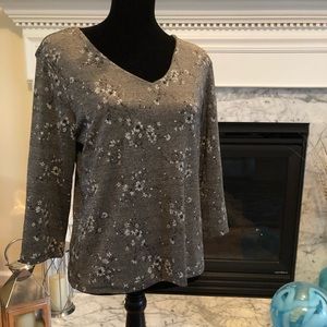 Fashion Bug Gray Floral Sweater